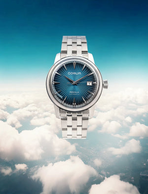 Qorum Regalia Men’s Automatic Watch With Date Display - Midnight Blue Dial, Date Display, Stainless Steel Strap