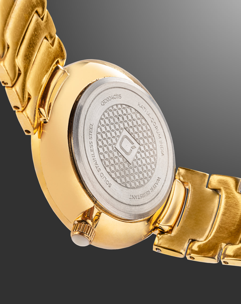 Qorum Katha Ladies Watch - Qorum Katha Ladies Watch – Gold Dial, Gold plated Stainless Steel Strap