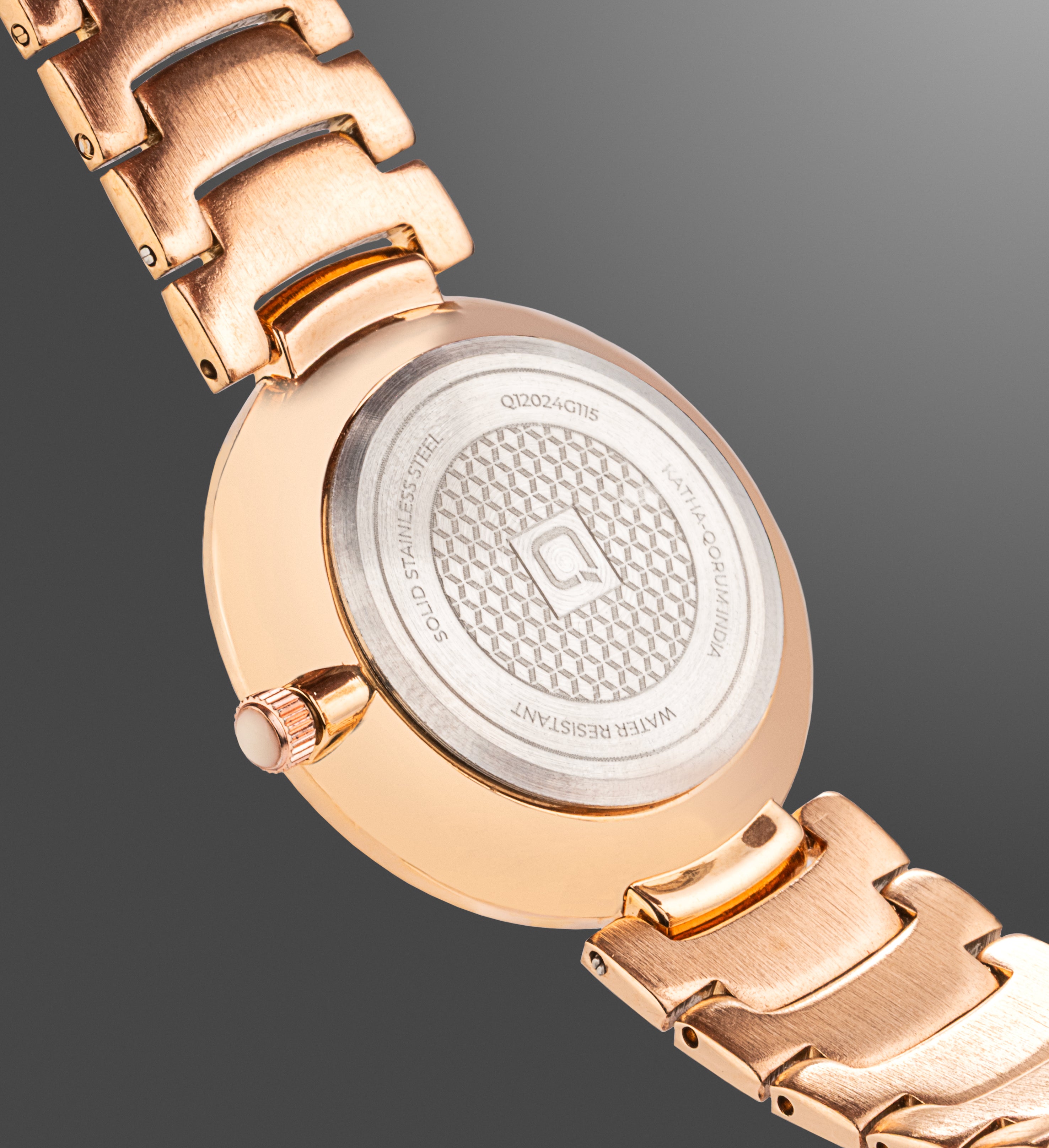 Qorum Katha Ladies Watch - Qorum Katha Ladies Watch – Green Dial, Rose Gold plated Stainless Steel Strap