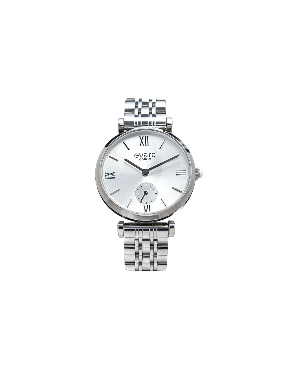 Qorum Evara Ladies Multi-function Watch - Silver Dial, Stainless Steel Strap