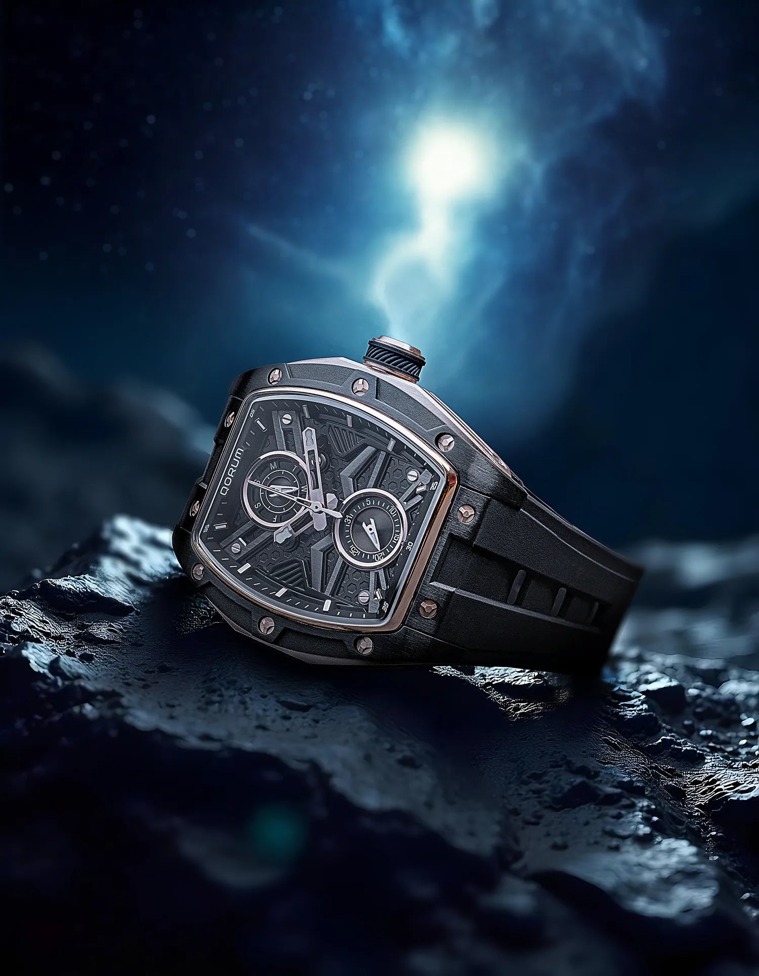 Qorum Equinox Men’s Multi-Function Skeleton Watch