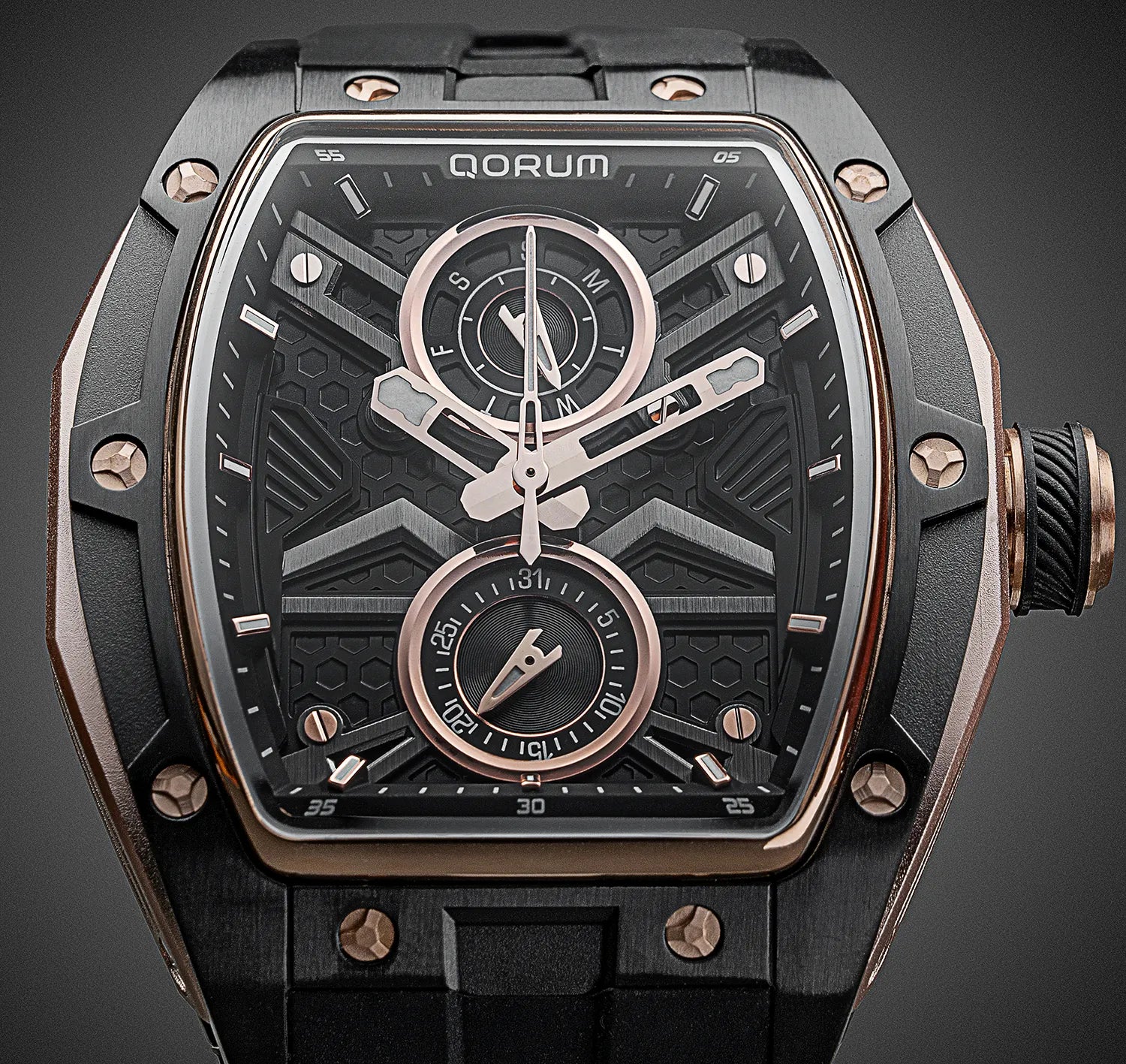 Qorum Equinox Men’s Multi-Function Skeleton Watch