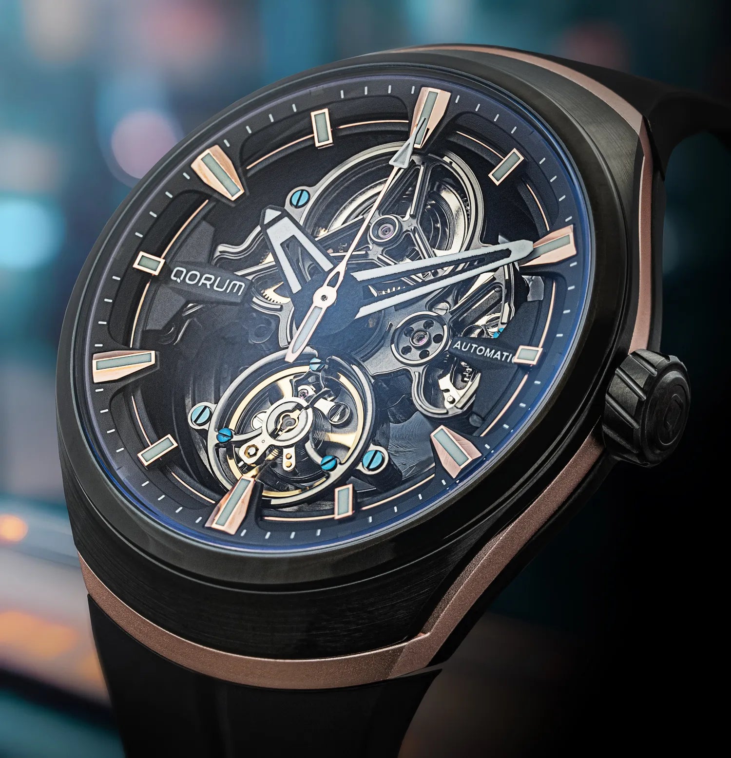 Qorum Equinox Men’s Automatic Skeleton Watch