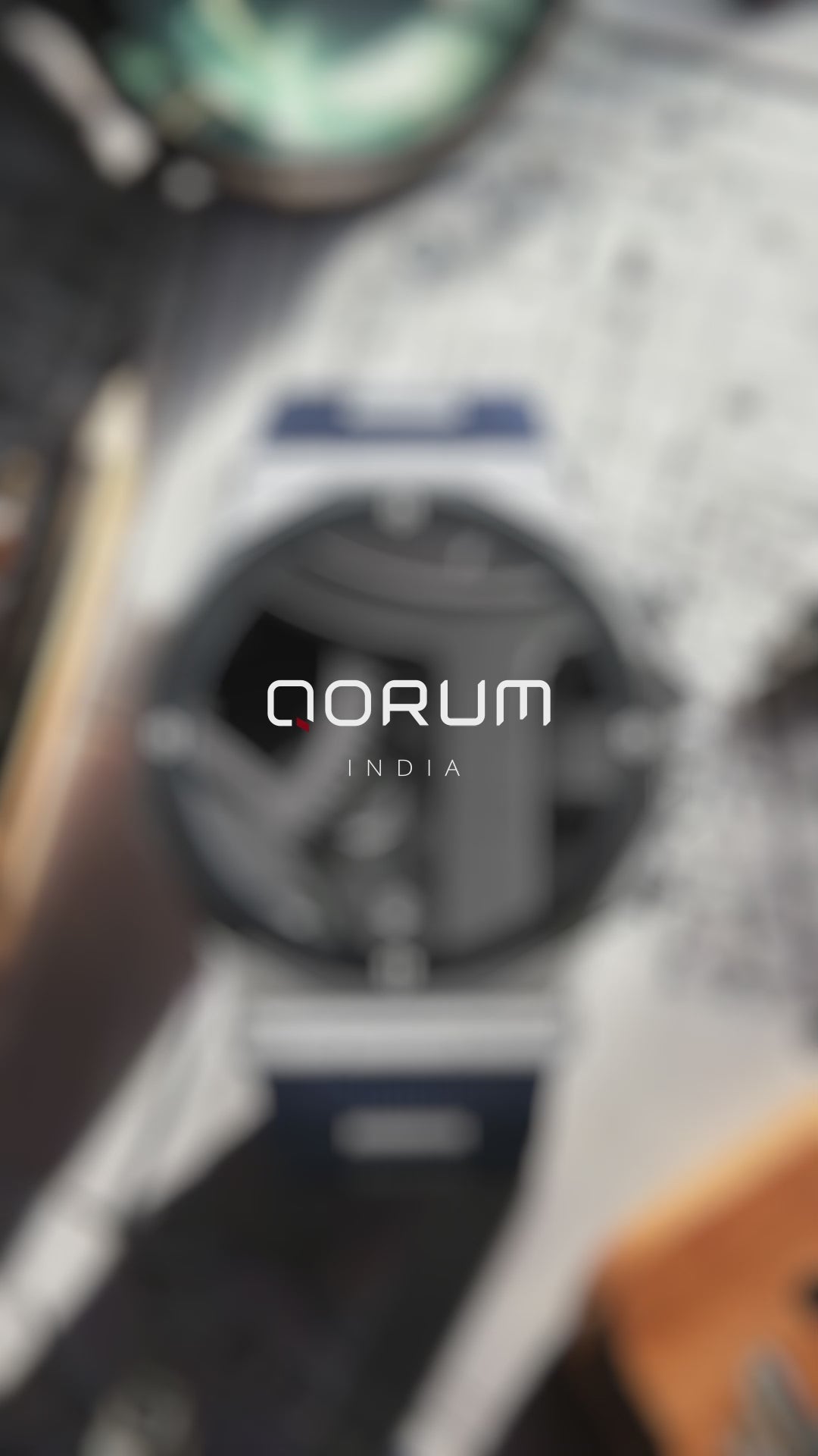 Qorum Kronos Men’s Chronograph Watch - Black Dial, Stainless Steel case, Black Silicon strap